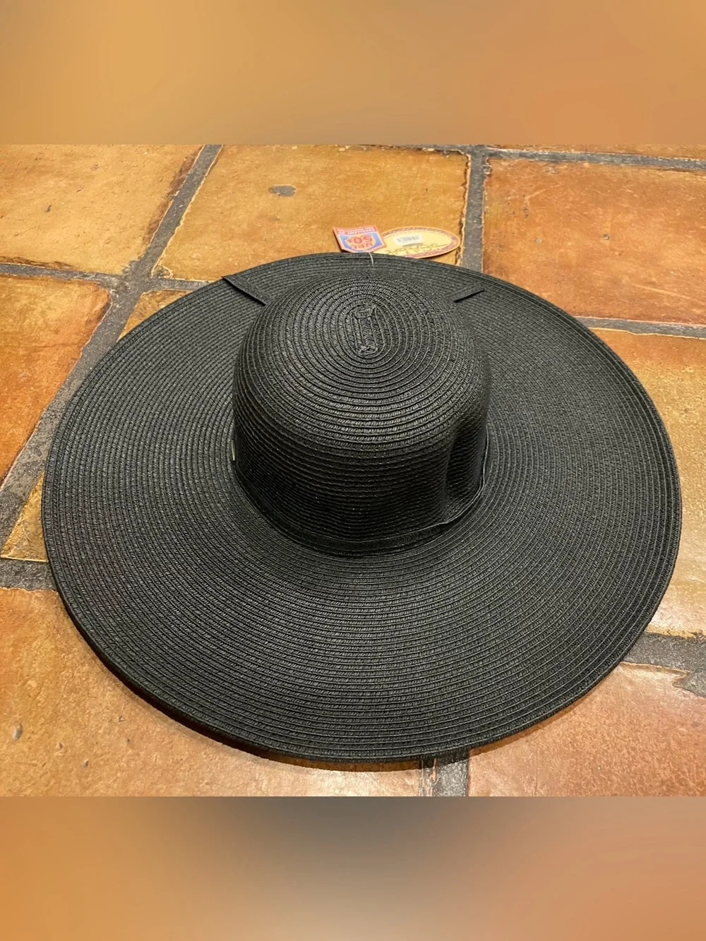 Scala Collezione Black Wide Brim Sun Hat LP44-BLK NWT UPF 50+ OS